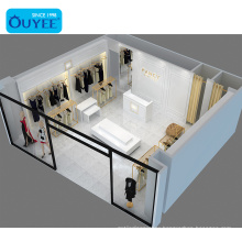 Fashion Clothes Store Design Idea Garments Shop Stainless Steel Clothes Rack Garment Small Retail Shop Design